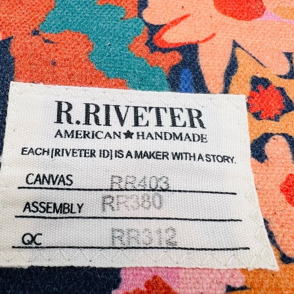 R. Riveter Floral Canvas Crossbody Bag - Multicolor Gold Hardware - Picture 2 of 10